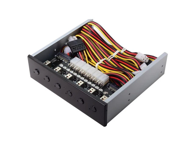 Alt view image 4 of 6 - 6 Ports Hard Disk Control System Intelligent Control Management System HDD SSD Power Switch with 5.25 CD-ROM Bay