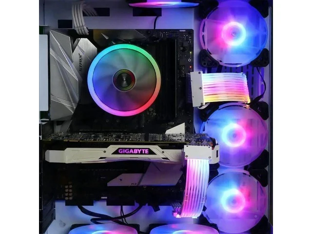 Alt view image 13 of 14 - RGB PSU Cables,ARGB Motherboard Power Supply Cable,24 Pin Sleeved Cable Extension Kit,Strimer Extension Cable Kit 5V 3Pin Synchronized,Customed White PC Chassis(White Connector A Style)