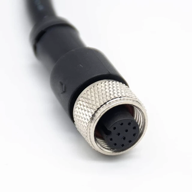 Alt view image 12 of 12 - Elecbee M12 Cable A-Code Single Female Head Straight Connector Aviation Socket Electrical Cable (12 Pin 1M/3.3ft Cable)