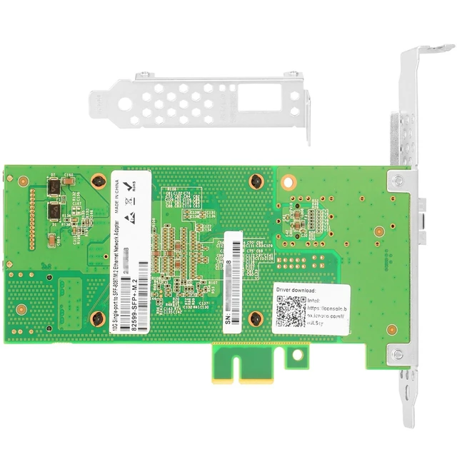 Alt view image 9 of 10 - Euqvos M.2 to 10Gb Ethernet Network Card, Single SFP+ Port, Intel 82599 Chip, M.2 + M Key + SFF 8087, 100/1000/10000 Mbps, with 0.35m(1.1ft) Cable, 10 Gigabit NIC for Windows/Windows Server/Linux