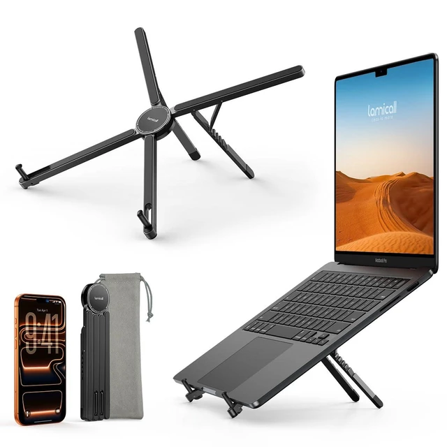 Alt view image 2 of 2 - Portable Laptop Stand for Desk Travel 0.47in Ultra-Slim Non-Magnet