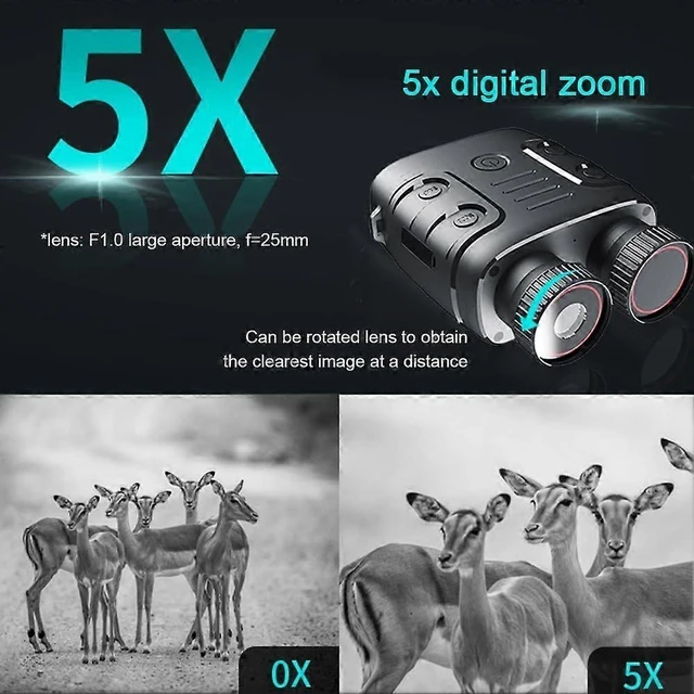 Alt view image 8 of 10 - Ecocleanpath 5X Digital Zoom Night Vision Goggles, 1080p HD Infrared Binoculars for Hunting & Surveillance (Black)