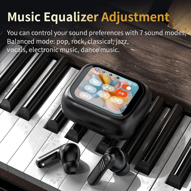 Alt view image 8 of 10 - Active Noise Cancelling Earbuds ANC with Smart Touch Screen, Blue Tooth Ear Buds Earphones for iPhone Android TWS True Wireless Bluetooth Earbuds, Sports Workout Gym Running In Ear Headphones for Men