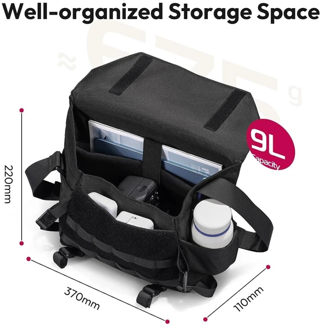 Alt view image 9 of 14 - VoltSync BC08 Sling Camera Case with Tripod Holder, Small Compact Camera Tactical Shoulder Bags for DSLR/SLR/Mirrorless Cameras, Water-Resistant Crossbody Bag Women Men, Black