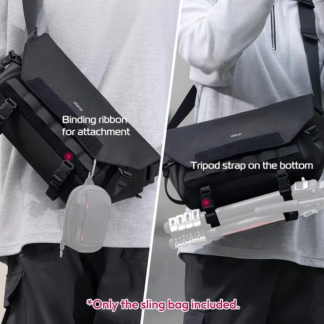 Alt view image 11 of 14 - VoltSync BC08 Sling Camera Case with Tripod Holder, Small Compact Camera Tactical Shoulder Bags for DSLR/SLR/Mirrorless Cameras, Water-Resistant Crossbody Bag Women Men, Black