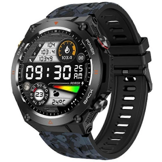 Alt view image 6 of 10 - Ecocleanpath Smart Watch GPS with Bluetooth Calls, Heart Rate Monitor, 100+ Sports Modes, Compass & Barometer (Black)