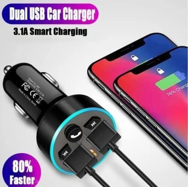Alt view image 8 of 10 - FM Transmitter, Bluetooth 5.0 Car Radio Audio Adapter MP3 Player With Dual USB Charger for Phone and Tablets