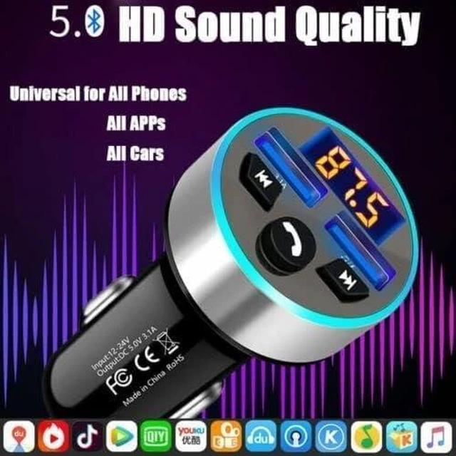 Alt view image 9 of 10 - FM Transmitter, Bluetooth 5.0 Car Radio Audio Adapter MP3 Player With Dual USB Charger for Phone and Tablets