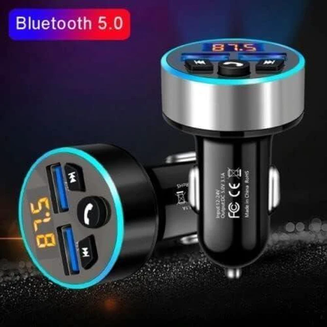 Alt view image 10 of 10 - FM Transmitter, Bluetooth 5.0 Car Radio Audio Adapter MP3 Player With Dual USB Charger for Phone and Tablets
