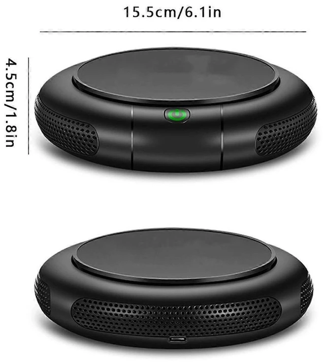 Alt view image 7 of 10 - Ecocleanpath Solar & USB Air Purifier, 1200mAh Battery, Dual Mode for Car & Desktop, 3-Stage Filtration, 26dB Quiet