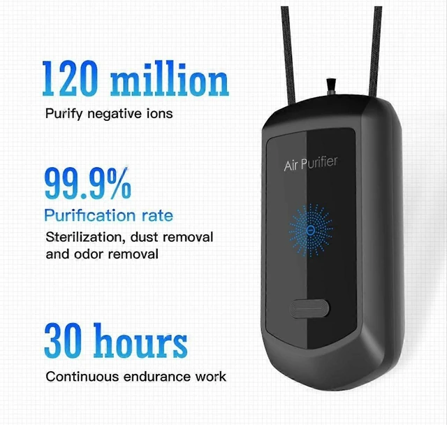 Alt view image 10 of 10 - Ecocleanpath Wearable Negative Ion Air Purifier Necklace, Portable Mini Ionizer for Smoke, Travel & Sports
