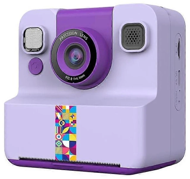 Alt view image 6 of 10 - Ecocleanpath A30 Kids Instant Print Camera 2400W Pixel, 2.4" IPS Screen, 1080P Video, 32GB TF Card (Purple)