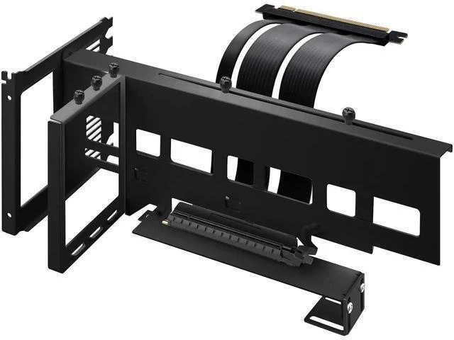 Alt view image 8 of 14 - Vertical PCIe 4.0 GPU Mount Bracket Graphic Card Holder with 5V 3 Pin ARGB LED Module, Video Card VGA Support Kit with PCIe 4.0 X16 Gen4 17cm/6.69in Riser Cable 90 Degree Right Angle (Black)