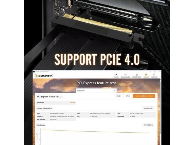 Alt view image 11 of 14 - Vertical PCIe 4.0 GPU Mount Bracket Graphic Card Holder with 5V 3 Pin ARGB LED Module, Video Card VGA Support Kit with PCIe 4.0 X16 Gen4 17cm/6.69in Riser Cable 90 Degree Right Angle (Black)