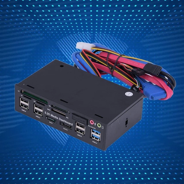 Alt view image 10 of 10 - 5.25inch Media Dashboard Multi Function USB 3.0 Hub TF M2 SD MS Card Reader Desktop Front I/O Panel Front Panel Internal Card Reader, (M2 / TF/SD/MMC/MS/CF)
