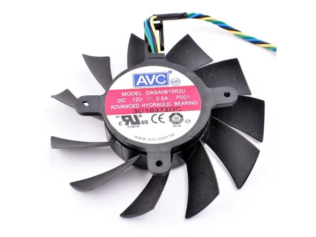 Alt view image 4 of 6 - DASA0815R2U 12V 0.60A EVGA GTX550 GTX450 public version graphics card fan
