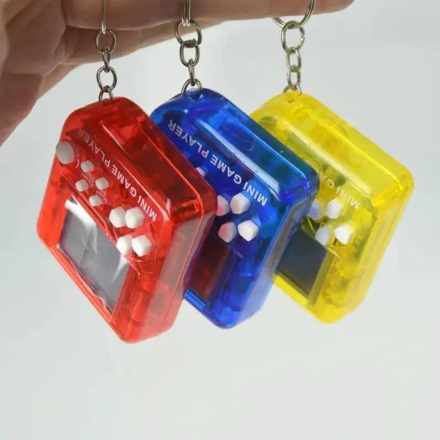 Alt view image 12 of 12 - Mini Console Game Machine Children's Handheld Nostalgic Portable Mini Tetris Game Console Keychain LCD Toy Backpack Decor
