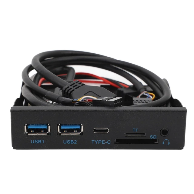 Alt view image 6 of 10 - 3.5 Inch Front Panel USB C Hub, TF Internal Card Reader,5Gbps USB 3.2 Gen 1,19PIN Type C Plug and Play Floppy Drive Panel for Win 7 8 10 11 2003 for Linux