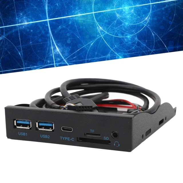 Alt view image 7 of 10 - 3.5 Inch Front Panel USB C Hub, TF Internal Card Reader,5Gbps USB 3.2 Gen 1,19PIN Type C Plug and Play Floppy Drive Panel for Win 7 8 10 11 2003 for Linux