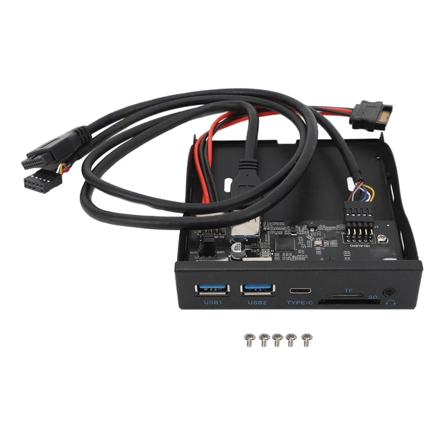 Alt view image 8 of 10 - 3.5 Inch Front Panel USB C Hub, TF Internal Card Reader,5Gbps USB 3.2 Gen 1,19PIN Type C Plug and Play Floppy Drive Panel for Win 7 8 10 11 2003 for Linux