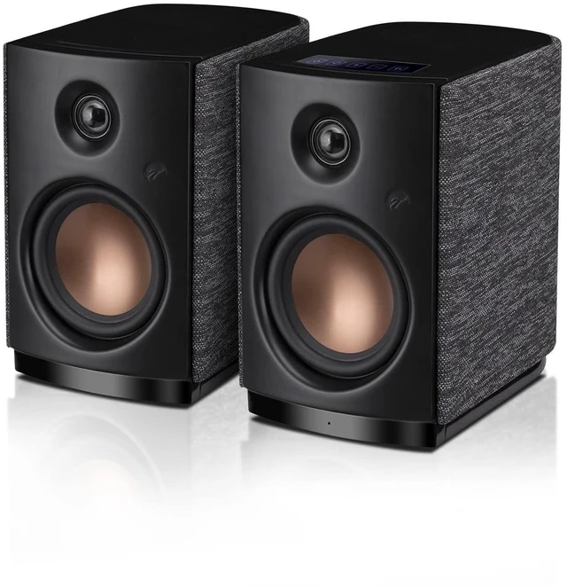 Alt view image 6 of 10 - HiVi-Swans OS-10 HiFi Stereo Speakers, Bluetooth 5.0 Active Computer Bookshelf Speakers - 4'' Dynamic Woofer, Powered Desk Speakers 62w RMS with Touch Control for PC/Phone/TV/Monitor (Pair)
