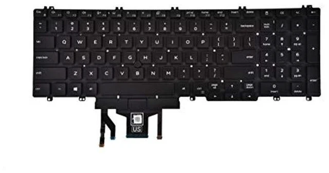 Alt view image 5 of 8 - Replacement Keyboard for Dell Latitude 5500 5501 5510 5511, Precision 3540 3541 3550 3551 Series Laptop with Backlit with Pointer US Layout P/N: 0MMH7V NSK-EX0BC PK132FA1B00