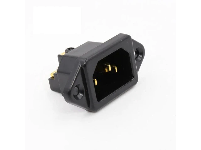 Alt view image 8 of 12 - Hifi audio AC IEC Inlet female 24K Gold plated for hifi amp chassis 1 pcs