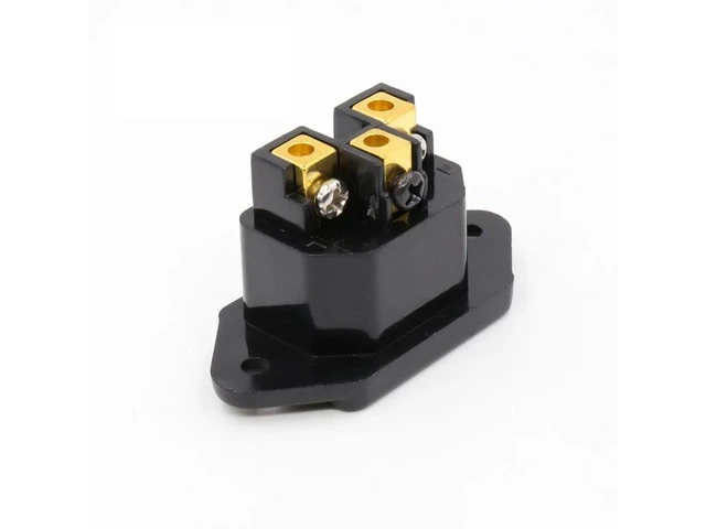 Alt view image 9 of 12 - Hifi audio AC IEC Inlet female 24K Gold plated for hifi amp chassis 1 pcs
