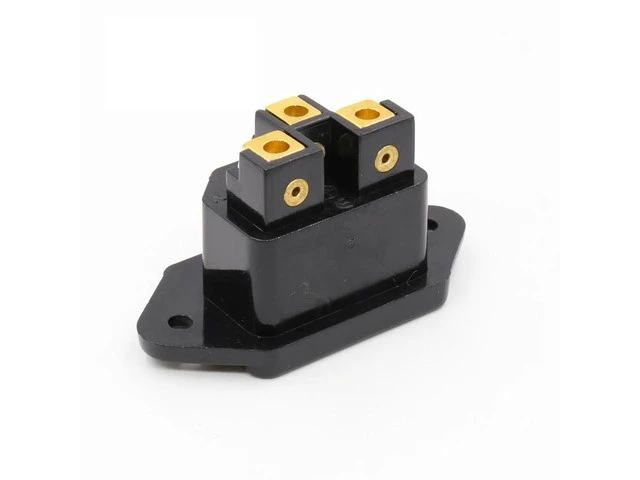Alt view image 11 of 12 - Hifi audio AC IEC Inlet female 24K Gold plated for hifi amp chassis 1 pcs