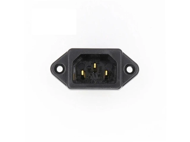 Alt view image 12 of 12 - Hifi audio AC IEC Inlet female 24K Gold plated for hifi amp chassis 1 pcs