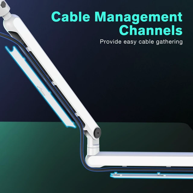 Alt view image 8 of 10 - VoltSync Microphone Arm Kit, Low-Profile Boom Arm Mic Stand with Cable-Management & 10ft Balanced XLR Cable for Podcasting, Streaming & Recording-BM88W+L9W