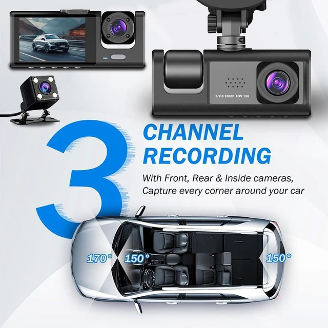 Alt view image 8 of 8 - QURO Smart Car Dash Cam With IPS Touch Screen Hidden DVR Recorder Super Night Vision GPS Navigation Motion Detection Camera