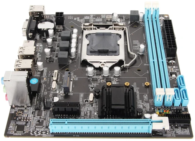 Alt view image 6 of 10 - Desktop Motherboard, LGA 1155 CPU Slot, Channel DDR3, M.2 NVMe NGFF, 3 Phase Power, HD VGA Output, Micro ATX Motherboard for LGA1155 Socket I3 I5 I7 with USB2.0