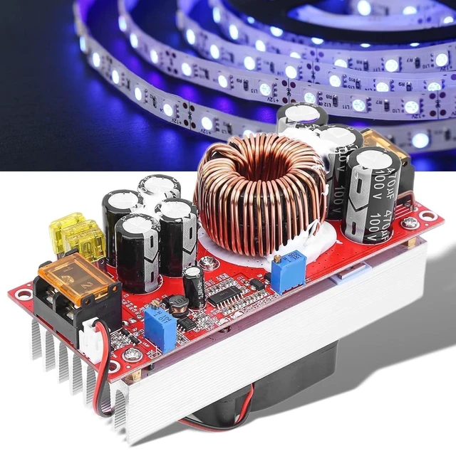 Alt view image 6 of 10 - 1500W Boost Converter 10-60V to 12-97V DC-DC Step Up Converter 30A Voltage Regulator with CC CV Constant Current Power Supply for LED Lights