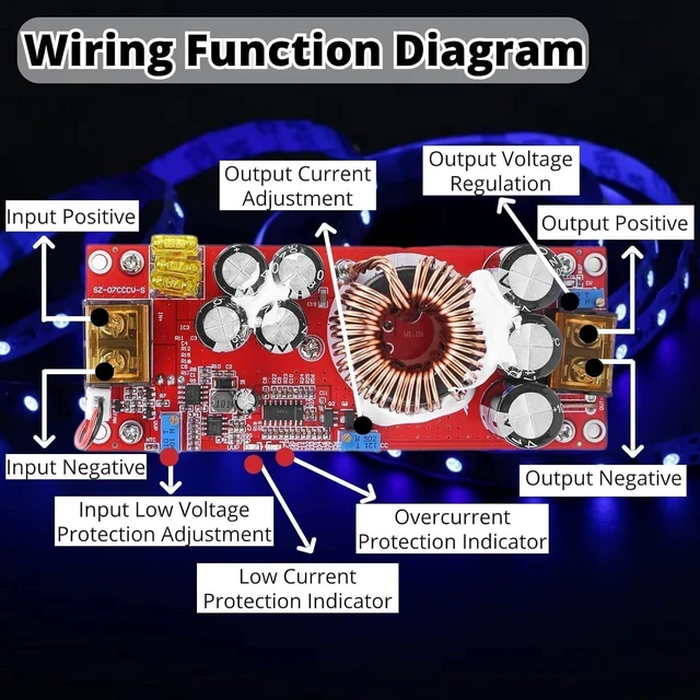 Alt view image 8 of 10 - 1500W Boost Converter 10-60V to 12-97V DC-DC Step Up Converter 30A Voltage Regulator with CC CV Constant Current Power Supply for LED Lights