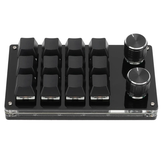 Alt view image 6 of 10 - Ejoyous Macro Keyboard, One Handed Macro Mechanical Gaming Keypad 12 Key Programmable Keyboard with Knob for Office Games Compatible with Vista (Black)