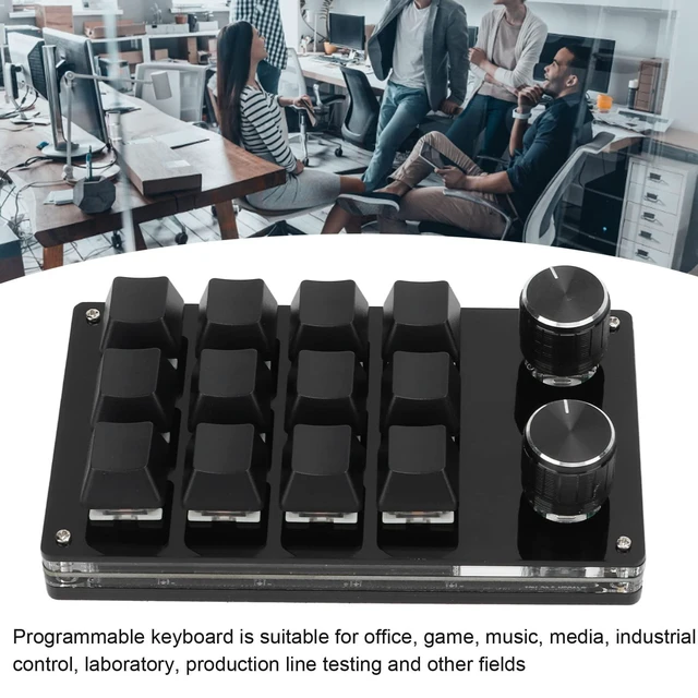 Alt view image 8 of 10 - Ejoyous Macro Keyboard, One Handed Macro Mechanical Gaming Keypad 12 Key Programmable Keyboard with Knob for Office Games Compatible with Vista (Black)