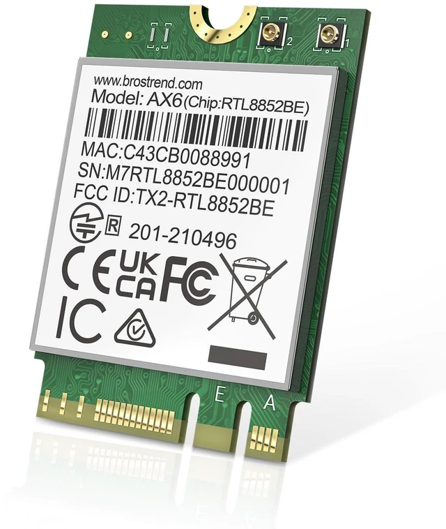Alt view image 6 of 10 - BrosTrend WiFi 6 Card for Laptop, Dual Band 1800Mbps M.2 Wireless With Bluetooth 5.2, WPA3 MU-MIMO Internal Computer Networking for Windows 10/11 (64bit), M.2/NGFF, Lifetime Protection