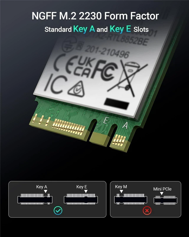 Alt view image 8 of 10 - BrosTrend WiFi 6 Card for Laptop, Dual Band 1800Mbps M.2 Wireless With Bluetooth 5.2, WPA3 MU-MIMO Internal Computer Networking for Windows 10/11 (64bit), M.2/NGFF, Lifetime Protection