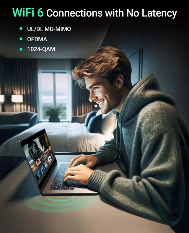 Alt view image 9 of 10 - BrosTrend WiFi 6 Card for Laptop, Dual Band 1800Mbps M.2 Wireless With Bluetooth 5.2, WPA3 MU-MIMO Internal Computer Networking for Windows 10/11 (64bit), M.2/NGFF, Lifetime Protection