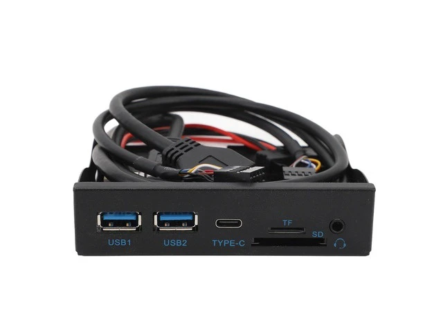Alt view image 6 of 10 - 3.5 Inch Front Panel USB C Hub, TF Internal Card Reader,5Gbps USB 3.2 Gen 1,19PIN Type C Plug and Play Floppy Drive Panel for Win 7 8 10 11 2003 for Linux