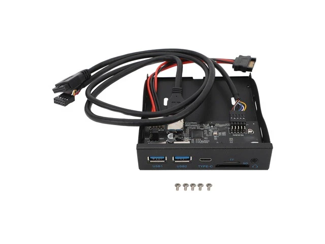 Alt view image 8 of 10 - 3.5 Inch Front Panel USB C Hub, TF Internal Card Reader,5Gbps USB 3.2 Gen 1,19PIN Type C Plug and Play Floppy Drive Panel for Win 7 8 10 11 2003 for Linux