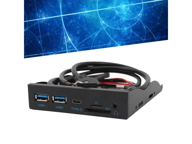 Alt view image 7 of 10 - 3.5 Inch Front Panel USB C Hub, TF Internal Card Reader,5Gbps USB 3.2 Gen 1,19PIN Type C Plug and Play Floppy Drive Panel for Win 7 8 10 11 2003 for Linux