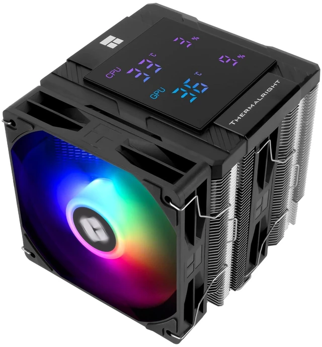 Alt view image 6 of 10 - Peerless Assassin 120 Digital ARGB CPU Air Cooler, Digital Screen Top Cover,6 Heatpipes | 1850RPM PWM Fans for AM4/AM5,Intel LGA115X/1200/1700/1851 (Black)