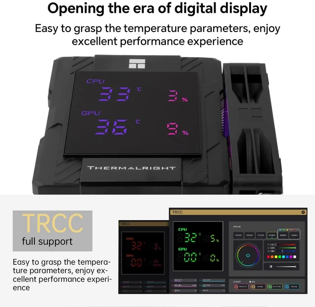 Alt view image 8 of 10 - Peerless Assassin 120 Digital ARGB CPU Air Cooler, Digital Screen Top Cover,6 Heatpipes | 1850RPM PWM Fans for AM4/AM5,Intel LGA115X/1200/1700/1851 (Black)