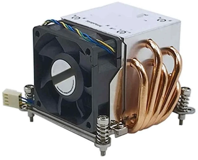 Alt view image 2 of 2 - High quality 2U server CPU cooler for LGA115X LGA1200 LGA1366 CPU cooler with 6025 fan 6800rpm 5 heat pipes 165W