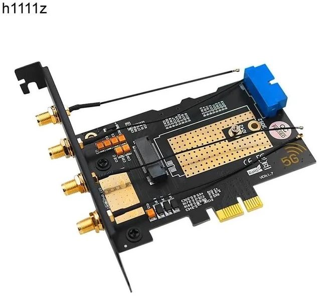 Alt view image 13 of 13 - M.2 Wifi Module to PCIE X1 / USB 3.0 Expansion Card 4 Antennas NANO SIM Slot NGFF B Key for 30x42/52 3G 4G 5G M2 Wireless Module