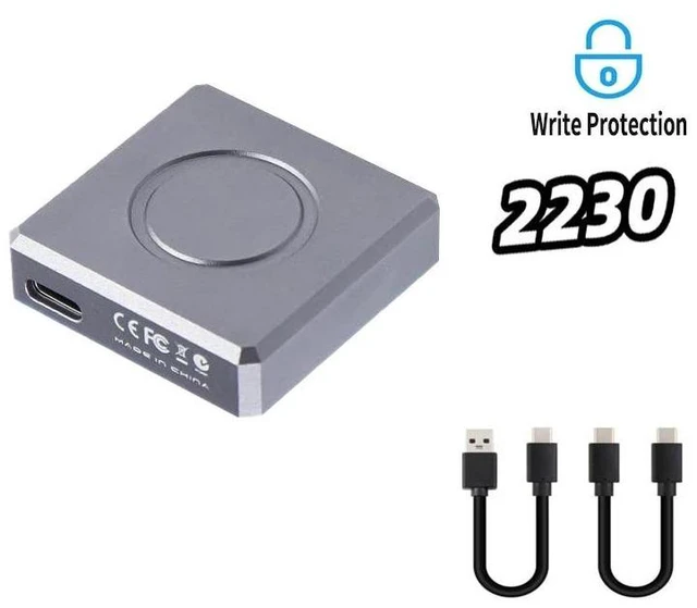 Alt view image 2 of 2 - Weastlinks M2 SSD Case M.2 NVMe 2230 SSD Enclosure, USB 3.2 10Gbps to NVME M Key External Solid State Drive Case with Write Protection Box Black