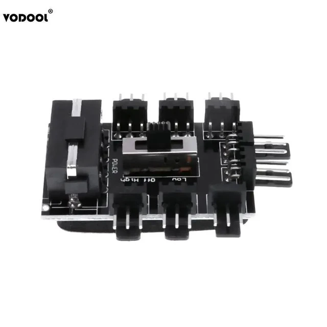 Alt view image 9 of 10 - DIY 4Pin/3Pin 8 Way 12V SATA Computer Case Cooling Cooler Fan Radiator Hub Plate Support Water Cooling Pump Cable Switch