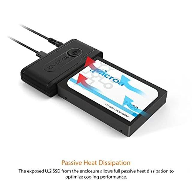 Alt view image 8 of 10 - ICY DOCK USB 3.2 Gen 2 (10Gbps) to U.2 NVMe SSD Thunderbolt 4 Port Compatible Reader Adapter with USB-C+A Cables | EZ-Adapter Ex MB931U-1VB R1